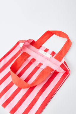BOLSA ESTAMPADO RAYAS / Rojo - Zara фото 3