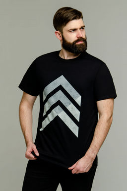 Арт. 61117 Футболка мужская 48-58 (6 шт) Цвет:черный