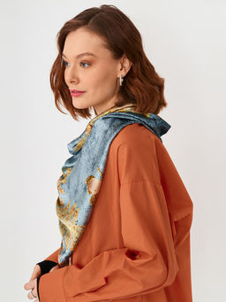 Большой, мягкий, тонкий и очень нежный двусторонний палантин с рисунком - Tantino фото 11