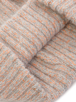 Шапка жен. анг+шерсть+нейл LB-N88049 l.grey/orange - Labbra фото 8