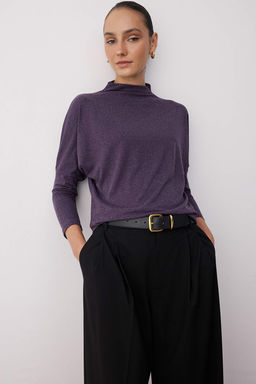 Murdum Yarasa Kol Relaxed/Rahat Kal?p Truvakar Kol Orme Bluz TWOAW26BZ00136