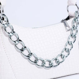 Сумка-багет на молнии, цвет белый - Simaland фото 4