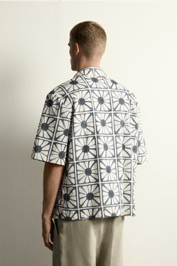 CAMISA RELAXED FIT ESTAMPADO MOSAICO / Blanco - Zara фото 3