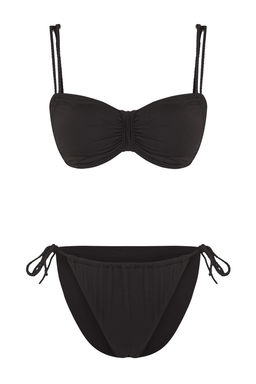 Siyah Balconette Drapeli Normal Bel Bikini Tak?m? TBESS25BT00199 - Trendyolmilla фото 5