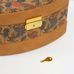 Шкатулка для украшений «Пальмовые листья», искусственная кожа, пробка, 16.5×22.5×13.5 см