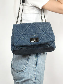 Сумка женская текстиль DJ-7050-1-BLUE JEAN 1отд+карм/перег, синий SALE 261498 - Bobo фото 5