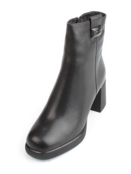 04-M3-2271 BLACK Ботильоны зимние женские (натуральная кожа, натуральный мех)