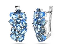 Серьги из серебра танзанит выращ., Жаден