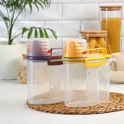 Контейнер для хранения сыпучих с дозатором, 1 кг, 17×10.5×22 см, пластик, прозрачный