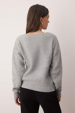 Antrasit Tasl? Fiyonk Dugmeli Yumusak Dokulu Triko H?rka TWOAW26HI00015