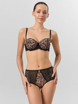 Бюстгальтер женский с мягкими чашками с леопардовым принтом