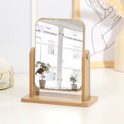 Зеркало настольное, зеркальная поверхность 12,5 х 17,5 см, цвет бежевый