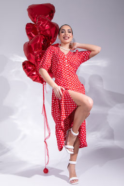 Платье Сюжет о любви (красный) - Эльза фото 2