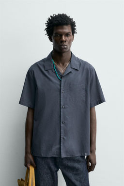 CAMISA REGULAR FIT VOILE ALGOD?N / Gris azul - Zara фото 2