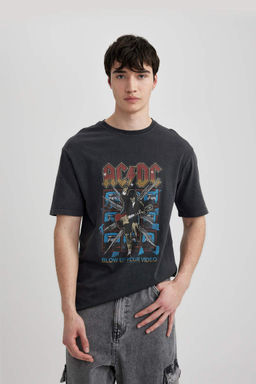Футболка AC/DC стандартного кроя с круглым вырезом и короткими рукавами - Defacto фото 3