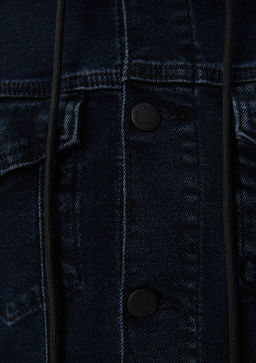 Brandon 90lar Koyu Murekkep Mavi Jean Ceket  фото 5