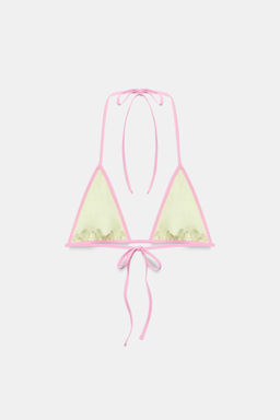 TOP BIKINI TRIANGULAR CONTRASTE / Amarillo - Zara фото 10