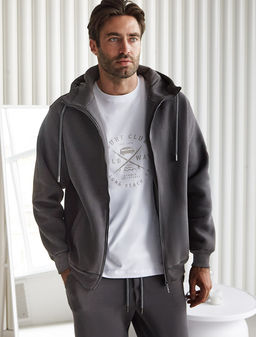 VILATTE/ Худи на молнии из премиального футера трехнитки с начесом