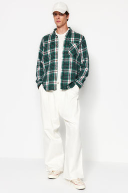 TRENDYOL MAN Yesil Slim Fit Oduncu Ekose Dugmeli Yaka K?sl?k Gomlek TMNAW22GO0045 - Trendyolmilla фото 2