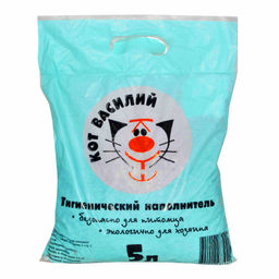 Цена за 2 шт. Наполнитель для кошек 5л впитывающий КОТ ВАСИЛИЙ