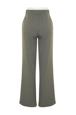 Limited Edition Mint Wide Leg Bel Boxer Detayl? Dokuma Kumas Pantolon TWOAW24PL00273