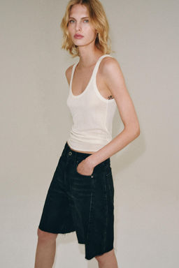 BERMUDA DENIM RELAXED TIRO MEDIO ZW COLLECTION / Negro - Zara фото 5