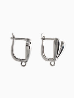 Швензы с английской застежкой Сердце тренд, 1 пара, цвет серебро