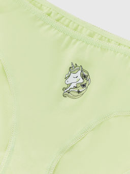 Цена за 2 штуки! Трусы для девочек лаймово-зеленые с печатью - Mark formelle фото 3