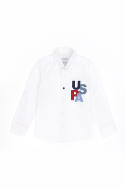 Белая рубашка с длинным рукавом для мальчика - U.s. polo assn фото 2