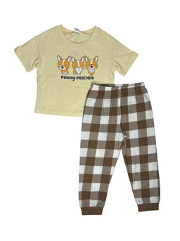 CRB wear / CWKG 50238-30K Пижама для девочки (футболка, брюки), Ваниль/ex. Cherubino