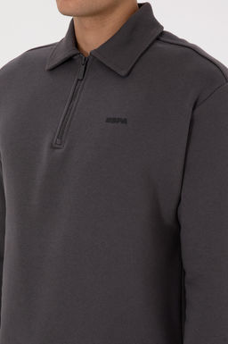 Erkek Regular Fit Yar_m Fermuarl_ Antrasit Basic Sweatshirt - U.s. polo assn фото 7