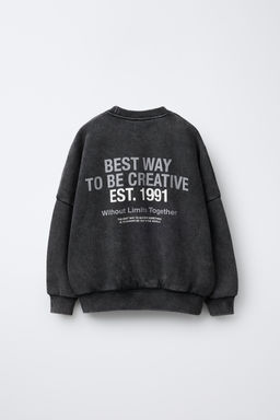 FADED-EFFECT SLOGAN SWEATSHIRT - Zara фото 2