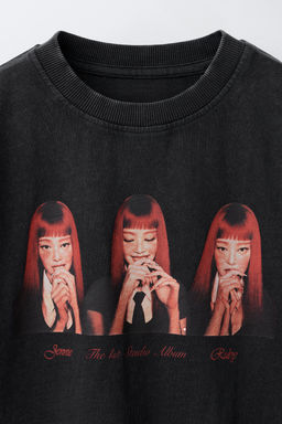 CAMISETA EFECTO LAVADO JENNIE RUBY® / Gris antracita - Zara фото 4