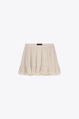 CHECKED SKIRT WITH RUFFLES - Zara фото 5