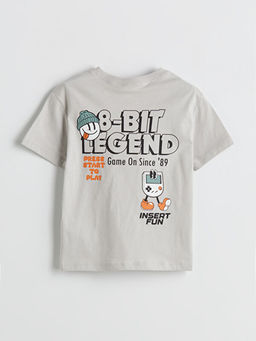 Bisiklet Yaka Bask?l? Erkek ?ocuk Ti??rt