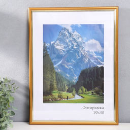 Фоторамка для фото 30×40 см Keep memories «Гамма», пластик, матовое золото, (пластиковый экран)