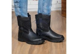 Мини-монголки мужские черные, литая подошва натуральная кожа - Мирунт фото 14