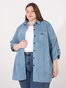 Рубашка из микровельвета больших размеров женская