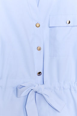 CAMISA SAFARI POPEL?N / Azul claro - Zara фото 9
