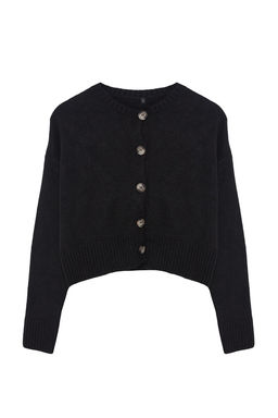 TRENDYOLMILLA Gri Crop Yumusak Dokulu Dugmeli Triko H?rka TWOAW24HI00198 фото 14