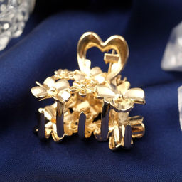 Цена за 12 шт. Крабик для волос «Жасмин», 2.5 см, золото