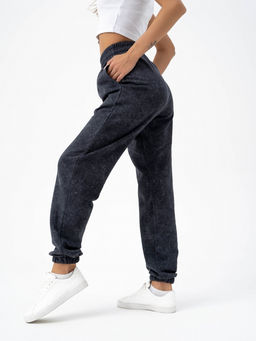 эффект варенки! Брюки джоггеры из футера 3-х нитки с петлей,графитовый - Binita фото 6