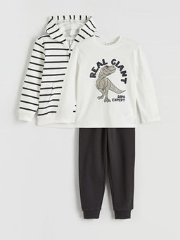 Dinozor Bask?l? Erkek ?ocuk Tak?m