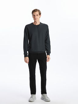 Bisiklet Yaka Uzun Kollu Erkek Sweatshirt