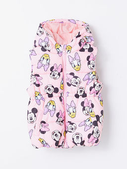 Kap??onlu Minnie Mouse Bask?l? K?z ?ocuk ?i?me Yelek