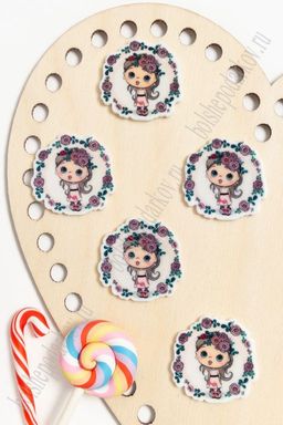 Кабошон-вырубка "Девочка" 3*3 см (10 шт) SF-5786, №3