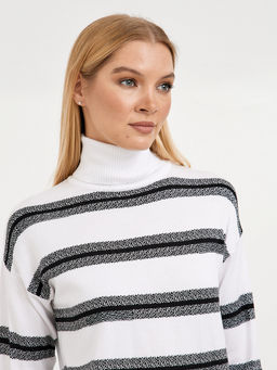 водолазка женская в молочном цвете в полоску - Glenfield фото 5