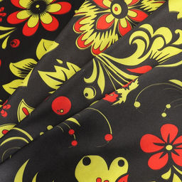 Ткань для рукоделия, атлас, хохлома, лоскут 50 × 75 см