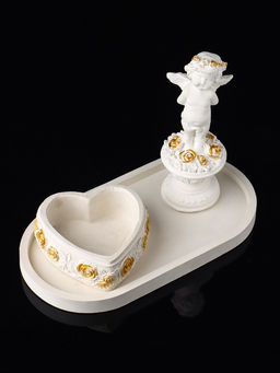 Набор: фигурка Ангел и сердце, подставка для мелочей, 12?20?10 см