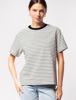 VILATTE / Футболка из эластичного хлопка с принтом-нашивкой  фото 2